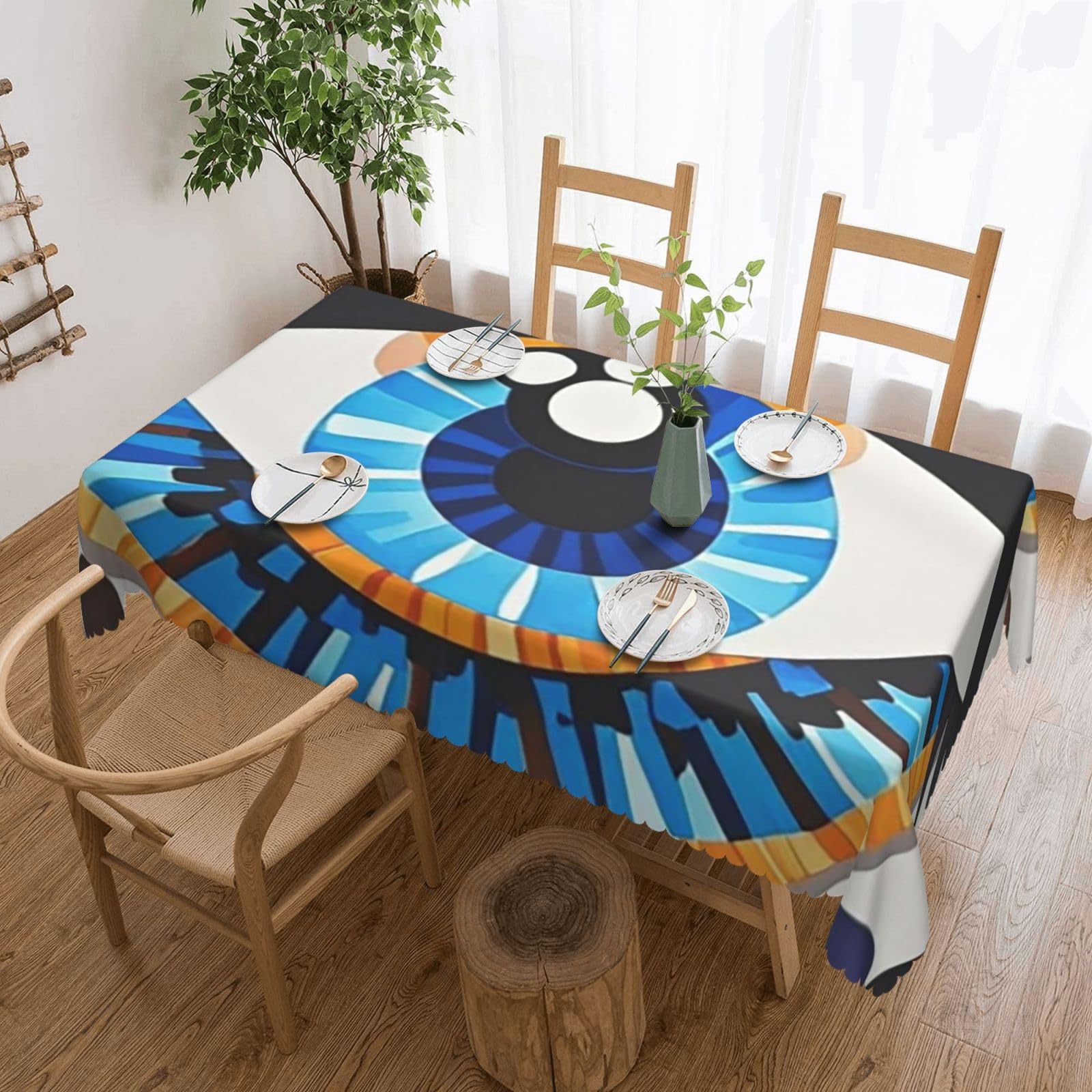Nappe Mauvais Œil 137x183 cm pour protéger votre table des taches de pique-nique
