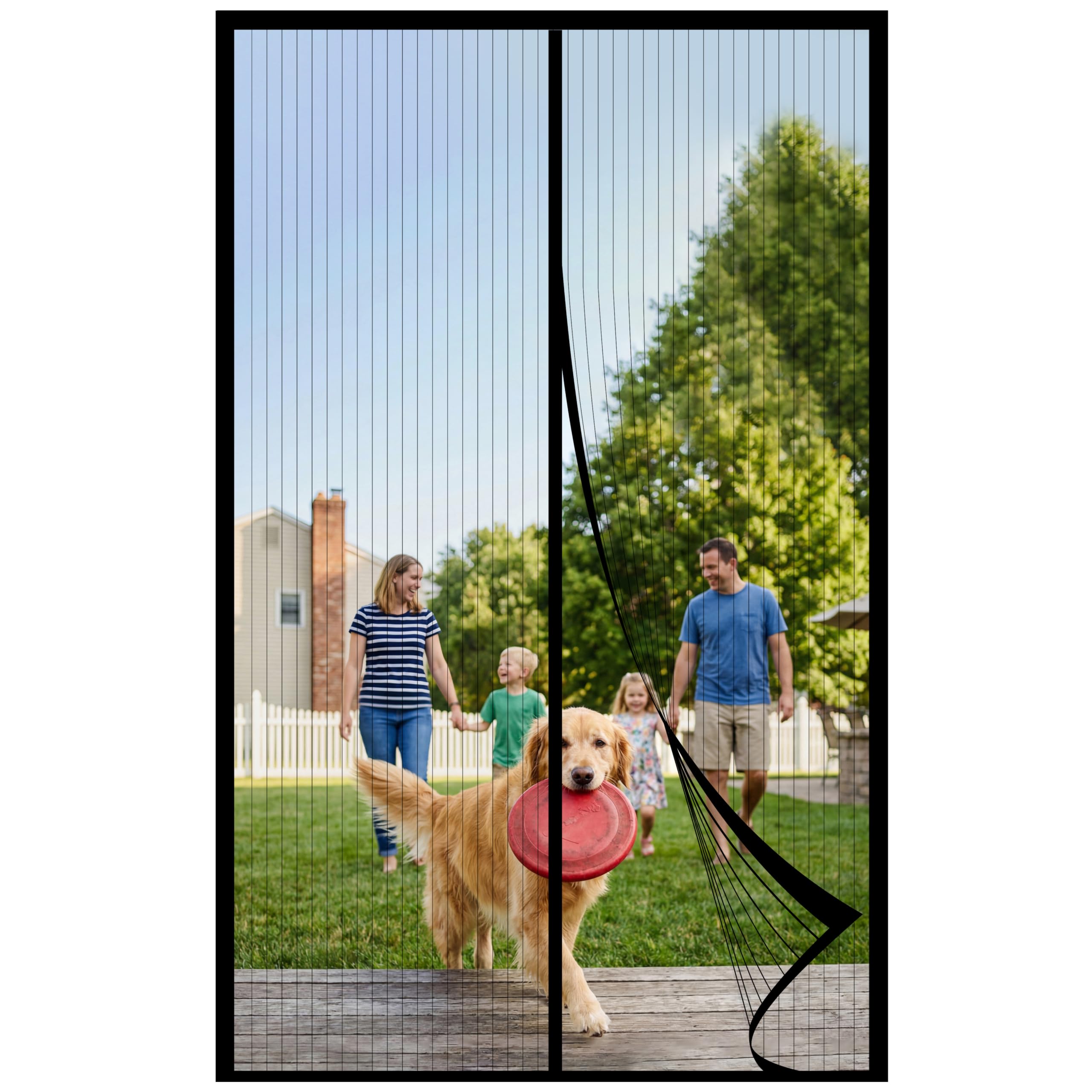 Magnetic Screen Door Mesh 38 x 82 - Fits 36 x 80 Door Size Works for Patio Sliding