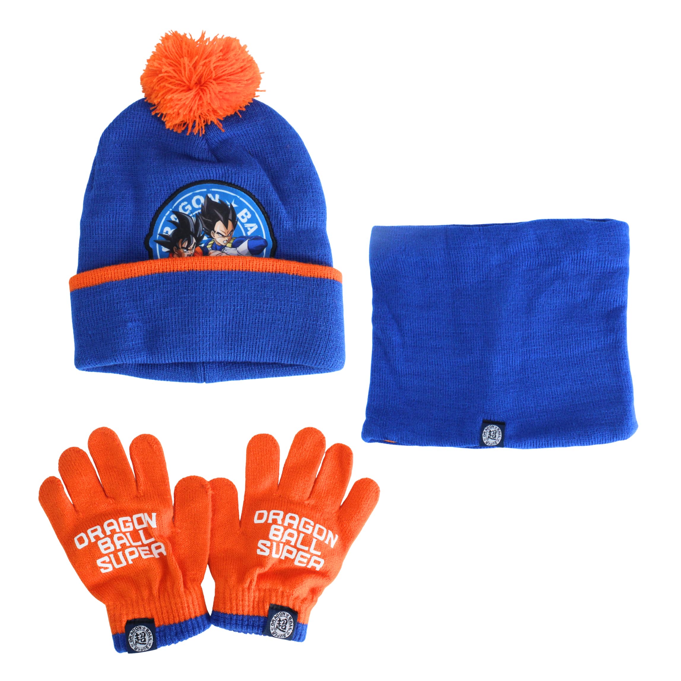 Dragon Ball Z Gorro Bufanda y Guantes para Niño, Conjunto de Invierno Infantil Diseño Goku, Regalo para Niños