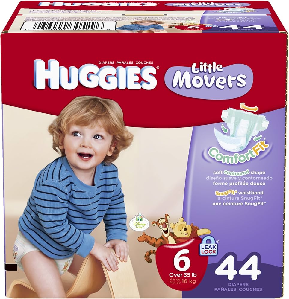 HUGGIES LITTLE MOVERS Active Baby Diapers, Size (fits 1628 174 Ct