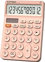 Vista 1 de CATIGA 12 Digit Desktop Calculator Basic Desk Calculator with Large LCD Display, Big Buttons, 4 Function, Solar and Battery Dual Power, for Office