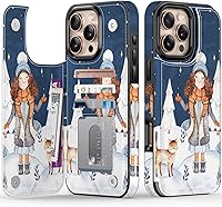 Vista 627 de LETO para iPhone 15 Pro Funda tipo cartera - Tapa tipo folio con patada - Diseños de moda - Tarjetero - Funda protectora para mujeres y niñas - 6.1