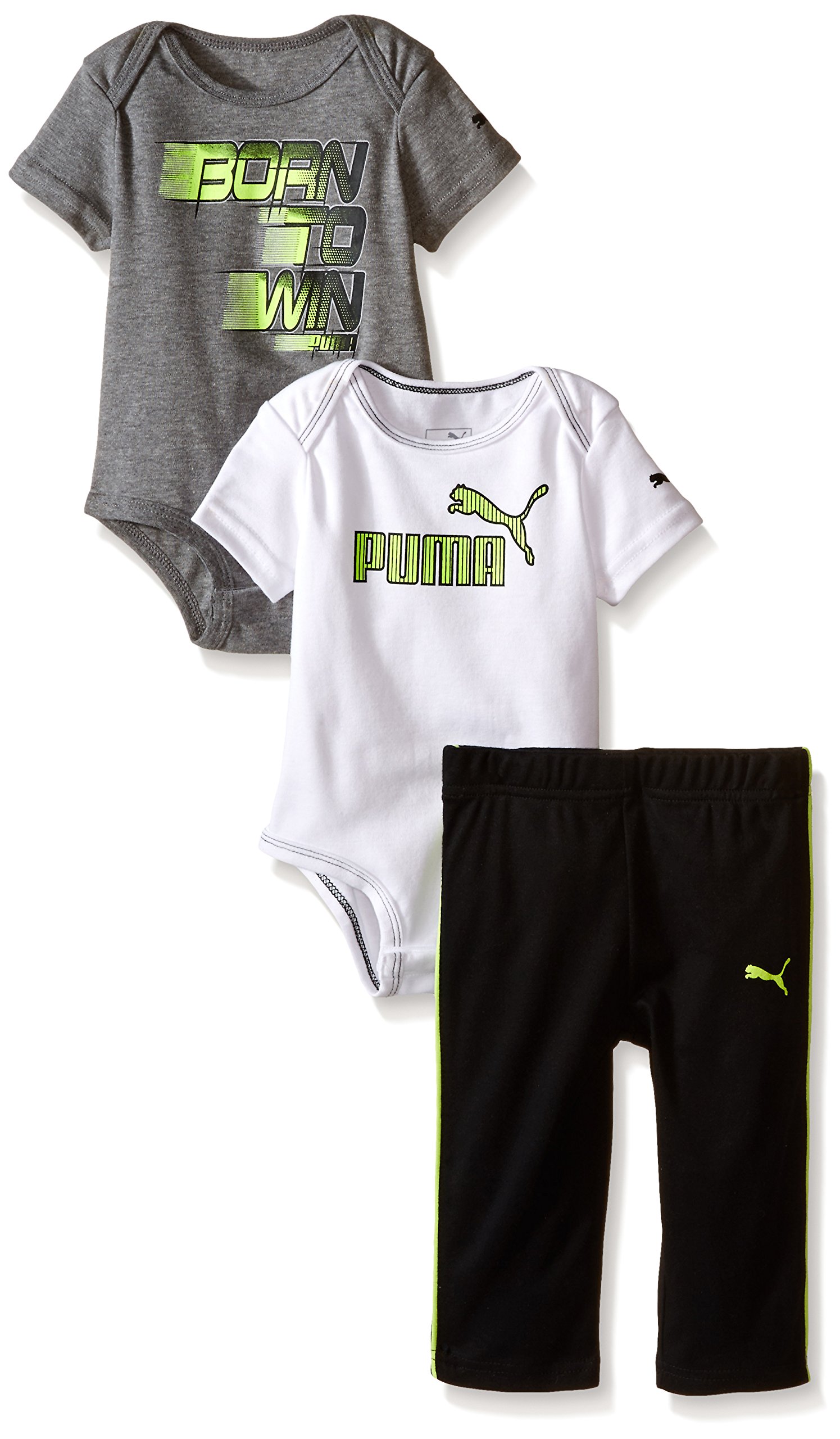 PUMA Baby Boys' 3-Piece Bodysuit and Pant Set