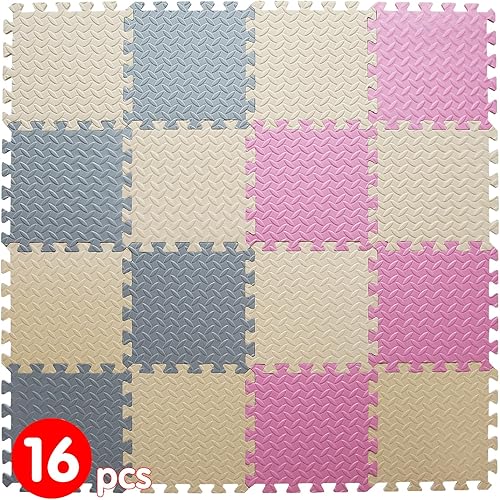 Miniatura 157 de Tapete de juego de espuma para bebé, tapete entrelazado de 0.4 pulgadas de grosor con colores sólidos, tapete de juego suave y no tóxico, tapete