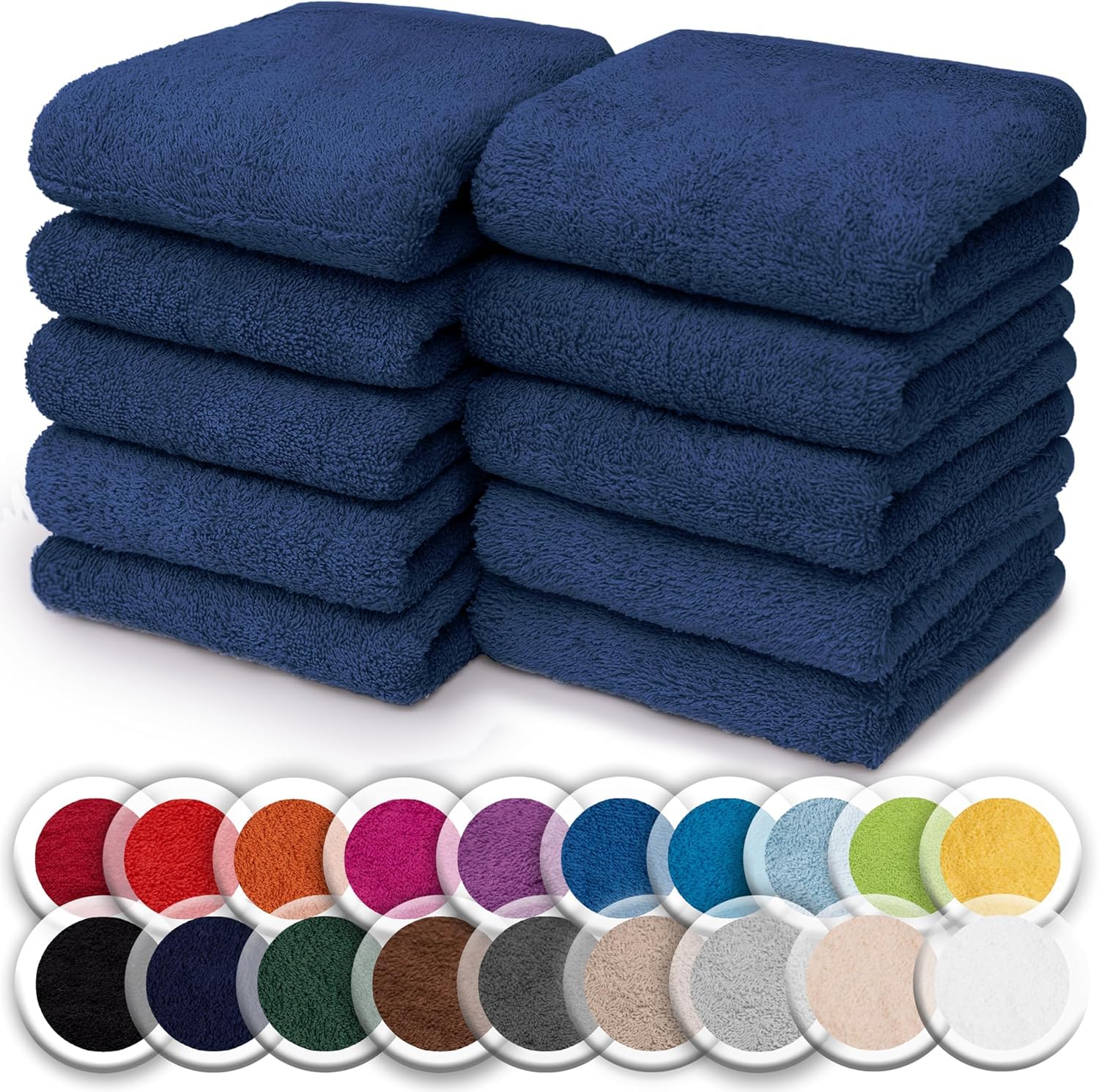 NatureMark Juego de 10 toallitas de Rizo para Cara y Manos – 100% algodón, Suaves y absorbentes – 30×30 cm, Verde Oscuro — view 19