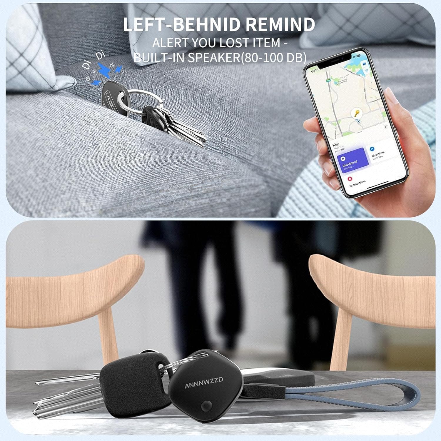 ANNNWZZD Tag 4 Pack Item Finders with Apple Find My APP (iOS Only) Help You Track Your Keys, Wallet, Luggage, Backpack, Super Lightweight [Apple MFi Certified] - Image 3