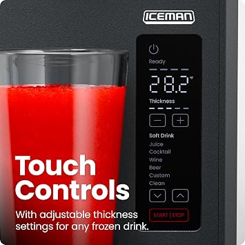 ماكينة صنع المشروبات المثلجة Iceman by Chefman Slush-Ease بسعة 68 أونصة، وماكينة صنع المشروبات المثلجة بسعة 48 أونصة مع 5 إعدادات مسبقة وشاشة LED، مثالية للمارغريتا المجمدة والفرابيه والعصائر والمشروبات المخفوقة