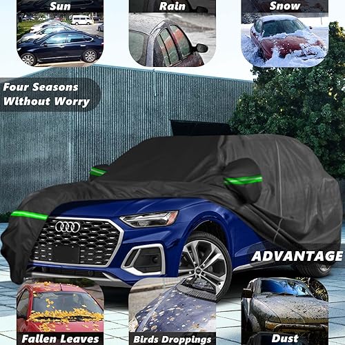 Miniatura 4 de Funda para automóvil Audi Q5 2012-2023, protección contra el sol, lluvia, polvo UV, nieve, cubierta al aire libre, impermeable, 190T, para todo tipo