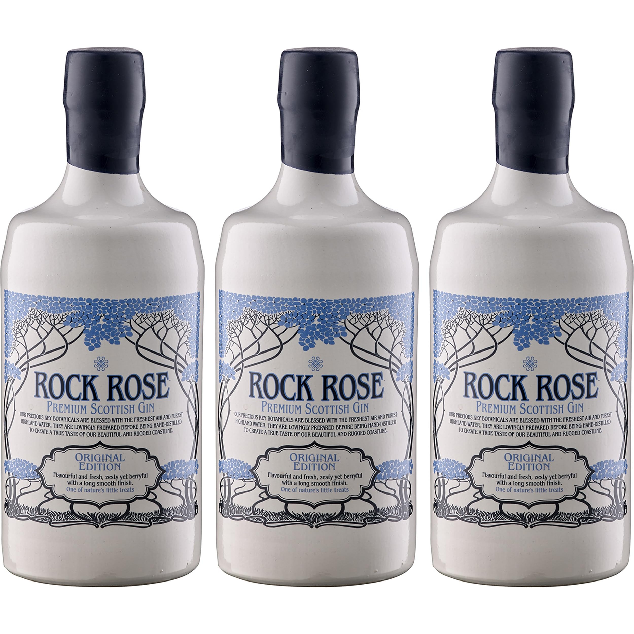 Dunnet Bay Distillery Rock Rose Gin trocken Schottland inkl. FeinWert E-Book (3 x 0.7 l)