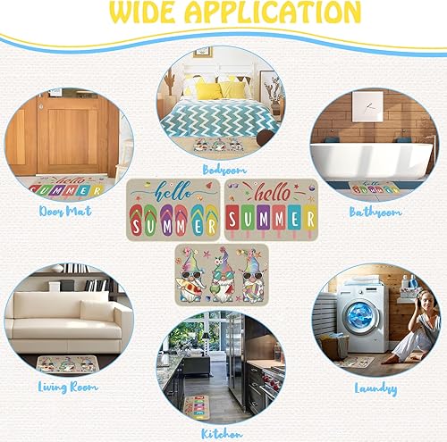 Miniatura 5 de Zhanmai Felpudo decorativo de gnomo de 23 x 15 pulgadas, tapete de bienvenida, antideslizante, de goma de temporada, para exteriores, decoración de