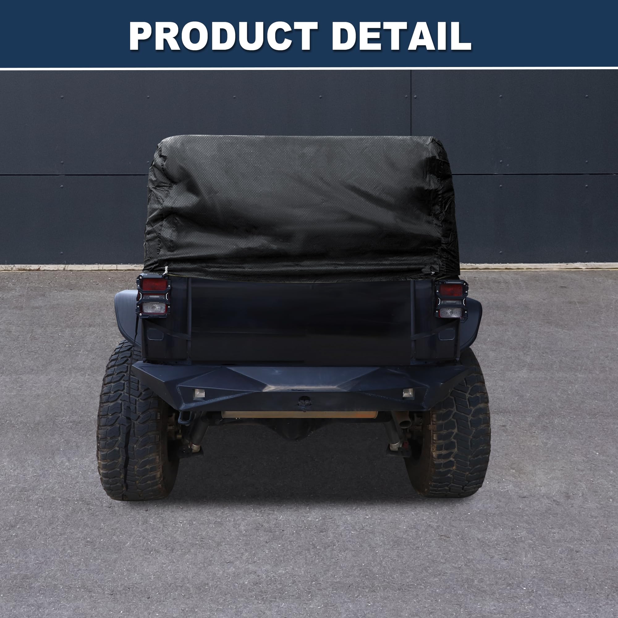 ACROPIX 210D Black Car Cover Waterproof All Weather Half Exterior Cover Rain Hail Sun Protector Car Cover Fit — view 5