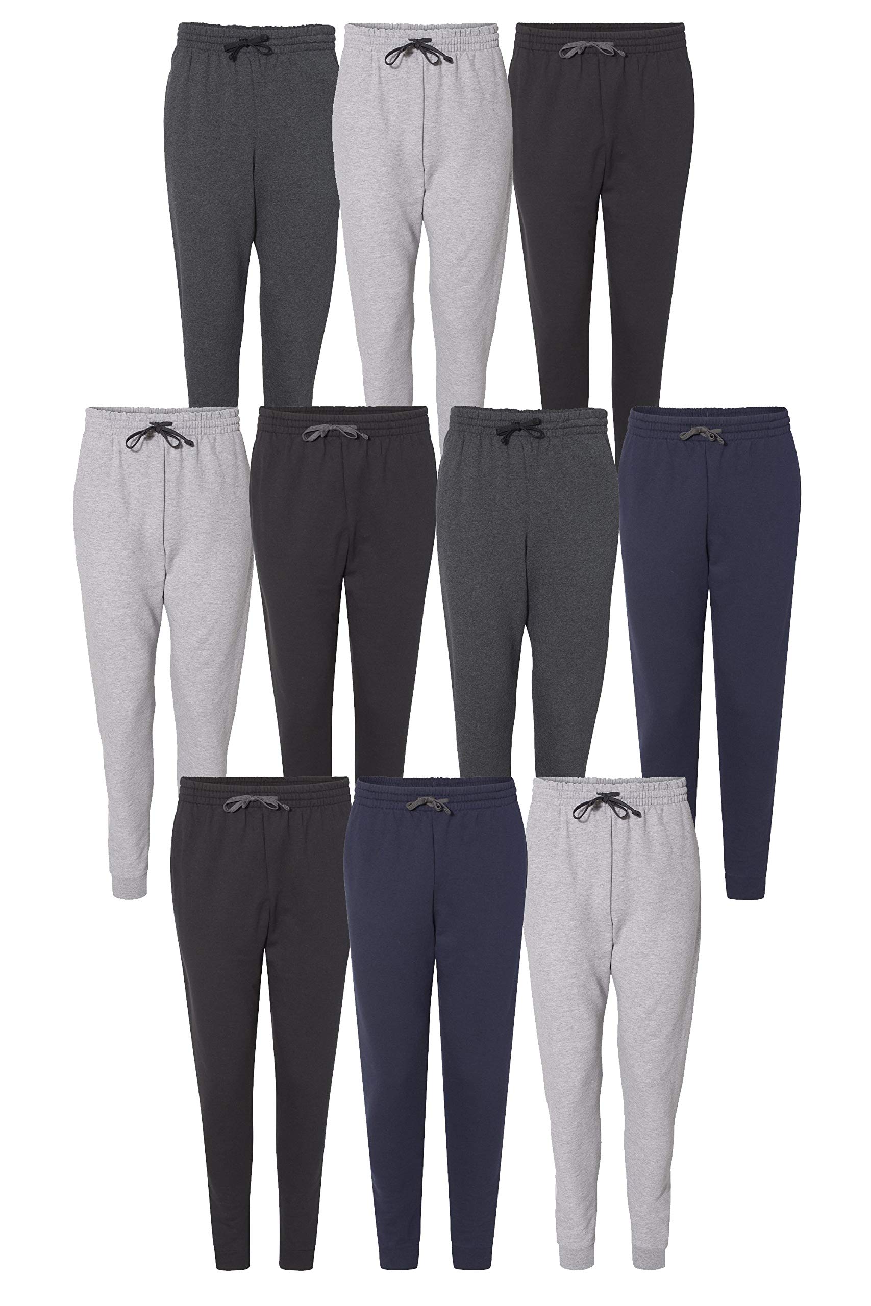 Multipack Bundle Men Bulk 975MPR Jogger Sweatpants 3 6 10 Pack - Make Your Own Assorted Color Set