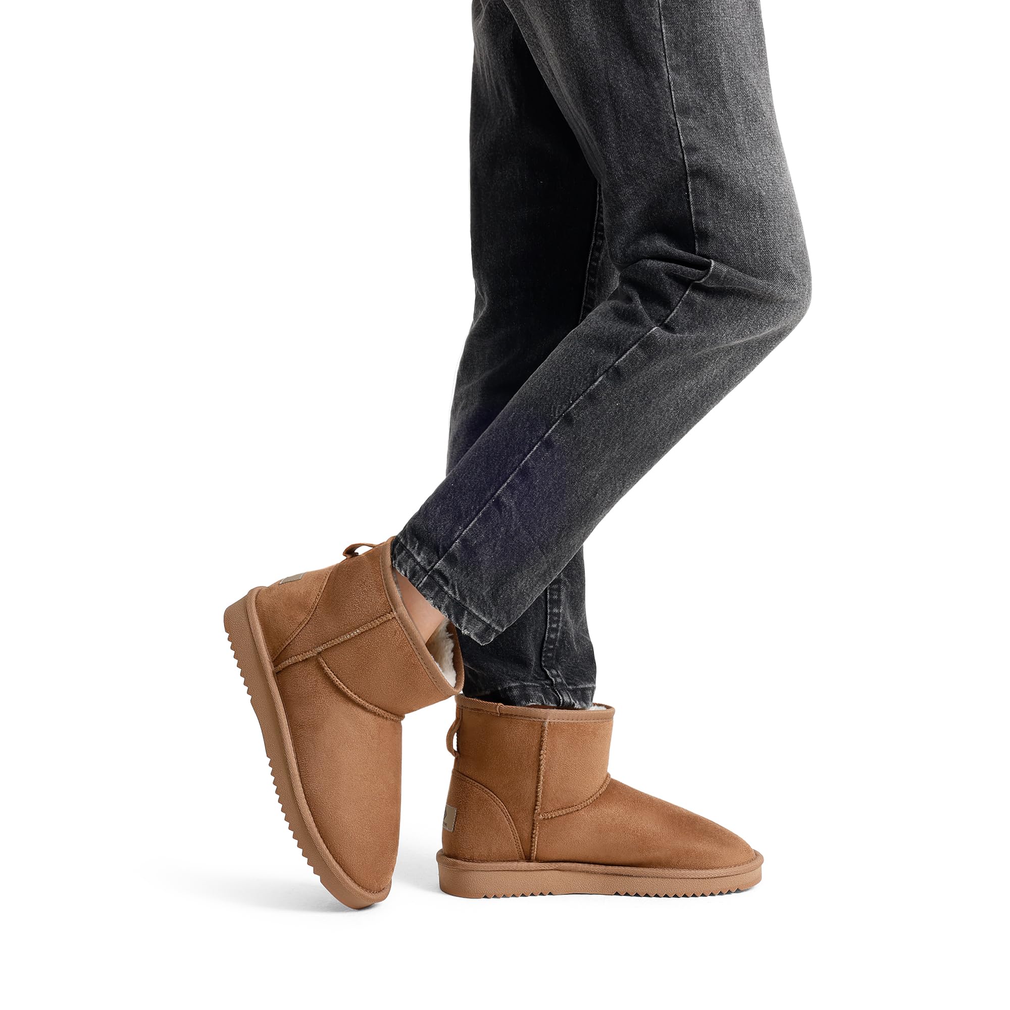 DREAM PAIRS FuzzyClassico Stivali Basso Stivali da Neve Invernali da Donna Stivali da Neve Classico Impermeabile Caldo con Antisdrucciolo Pelliccia Sintetica Stivali