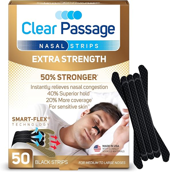 Extra Strength Black Nasal Strips 50 Count