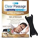 Extra Strength Nasal Strips 50 Ct, Nasal Dilators for Men & Women, Anti Snoring, Instant Congestion Relief for Cold & Allergy, Improves Sleep, Better Performance, for Day & Night, Black