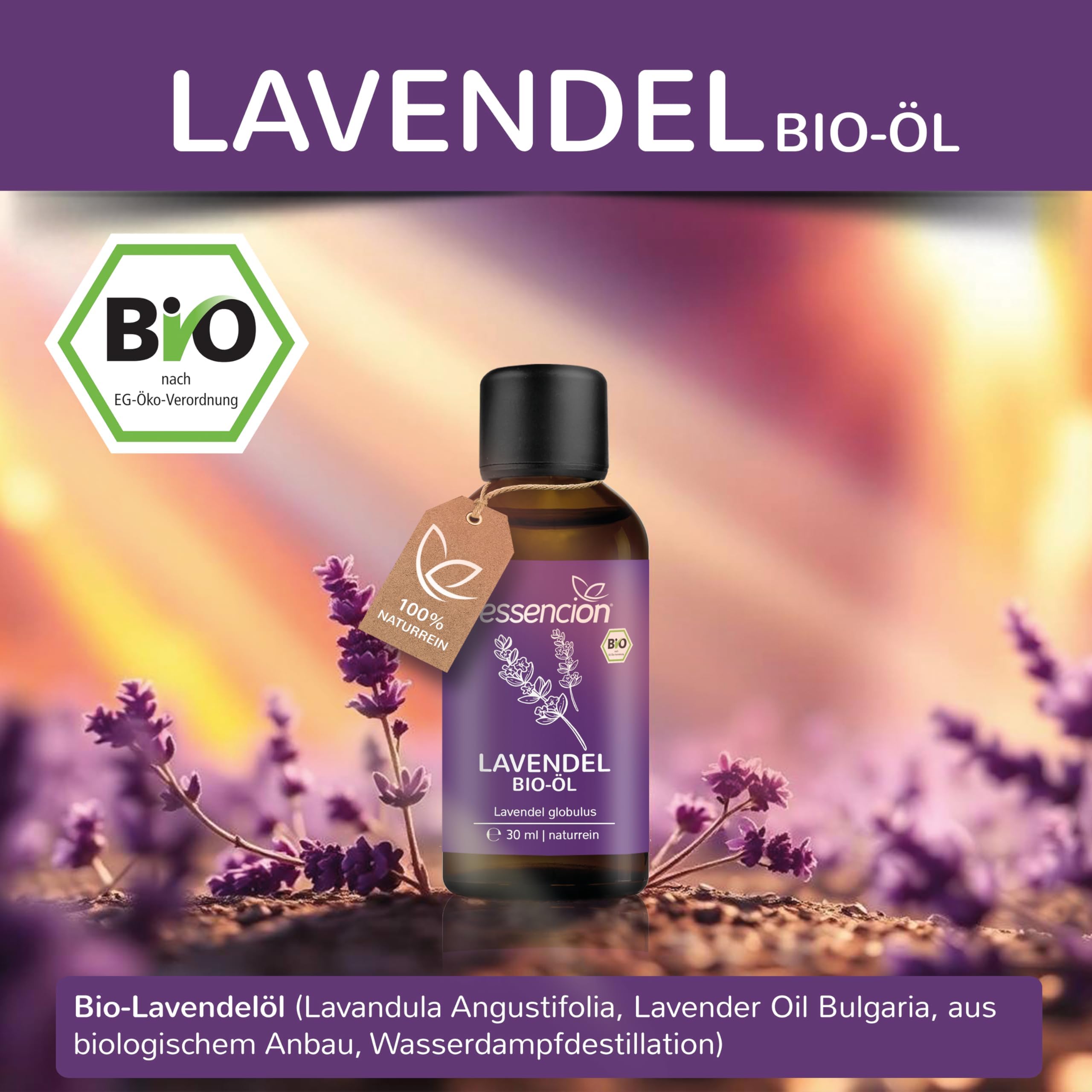 BIO Lavendelöl 3x 30ml | Reines ätherisches Lavendel ÖL | 100% Naturrein geeignet als Duftöl - Hautpflege - Haaröl - Gesichtsöl - Zum Einnehmen