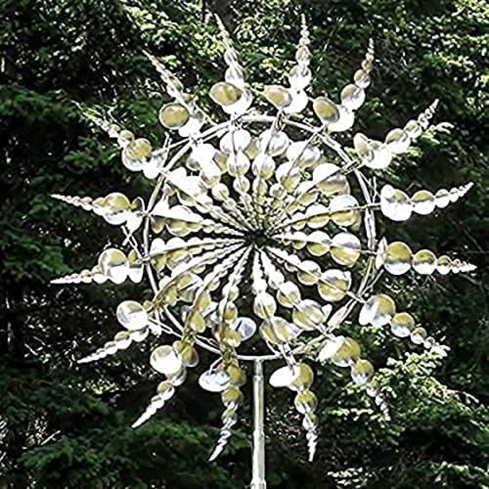 Unikalny I Magiczny Metalowy Wiatrak, 3D Napędzana Wiatrem Rzeźba Kinetyczna, Metalowy Wiatraczek Słoneczny, Trawnik Słoneczny Wiatraczek Na Podwórko I Ogród, Łapacze Wiatru Metalowa Dekoracja Pat