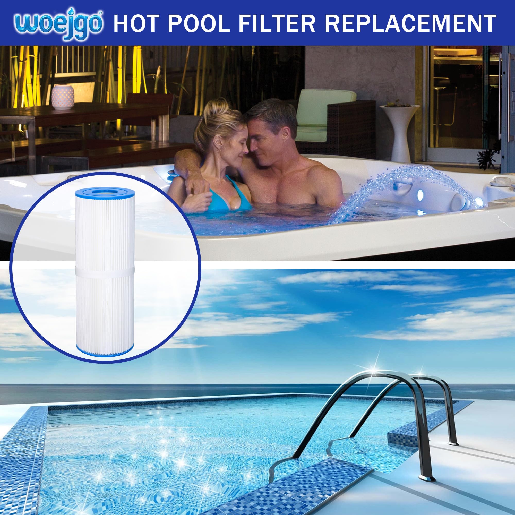 2 filtri spa compatibili con PRB50-IN | Filtro per piscina per C-4950, FC-2390, J210/J220/J235/J245/J275, 03FIL1600, 373045, filtro Drop-in da 5 x 13.