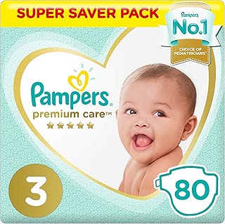 Pampers Premium Care Diapers, Size 3, Midi, 6-10 kg, Super Saver Pack, 80 Count