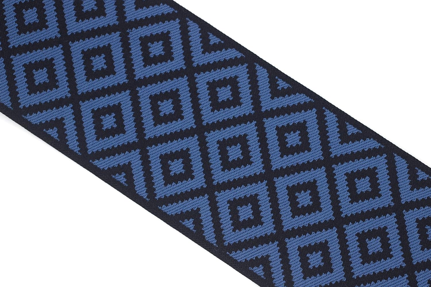 3.8 Yard Spool 3.93 inches Black Royal Blue Mosaic Embroidered Drapery Trim Jacquard Ribbon for your Drapes Curtains Drapery Banding Trim Tape V9 194