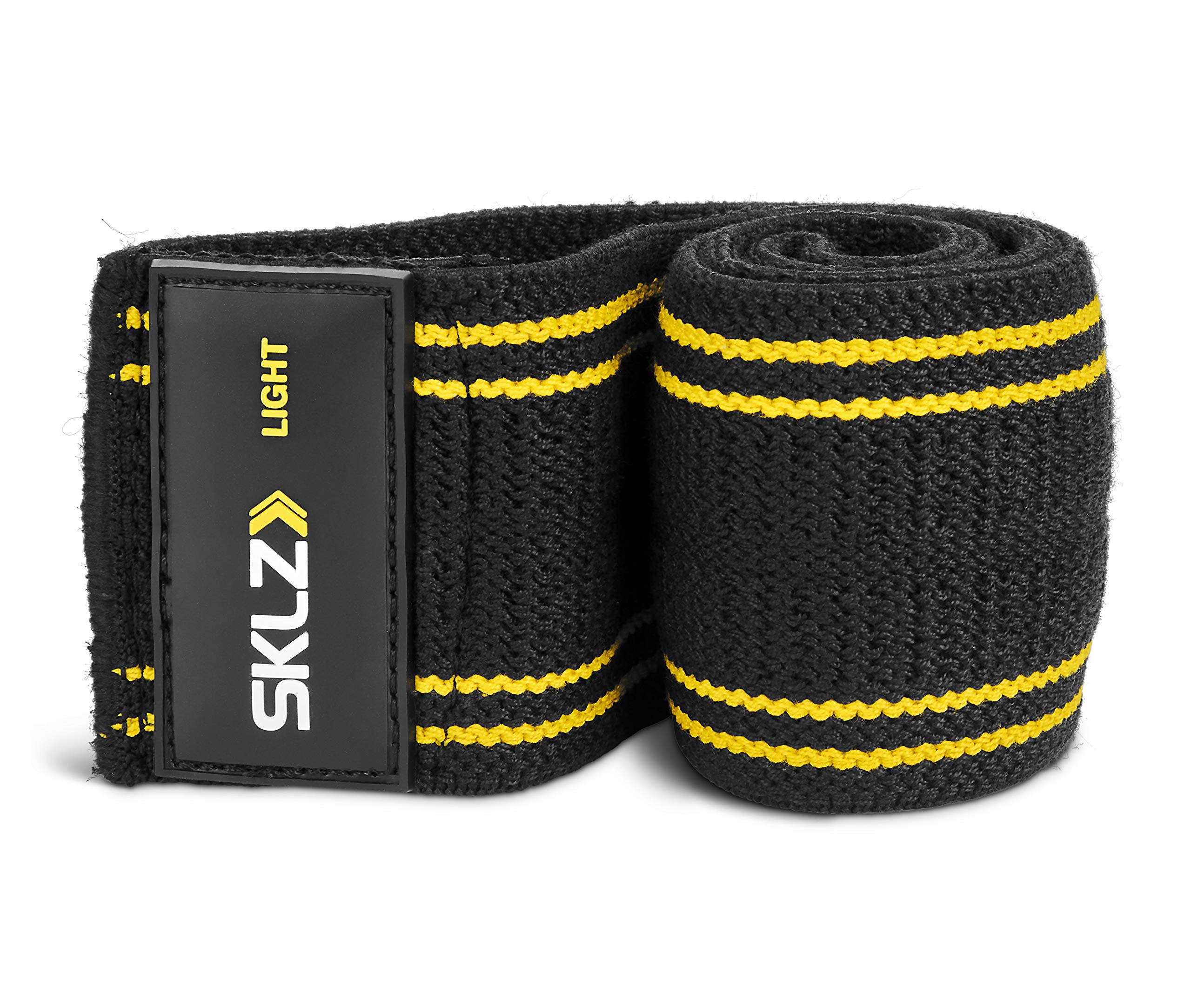SKLZ Non-Slip Fabric Mini Resistance Band for Upper and Lower Body, Light Resistance,Black/Yellow