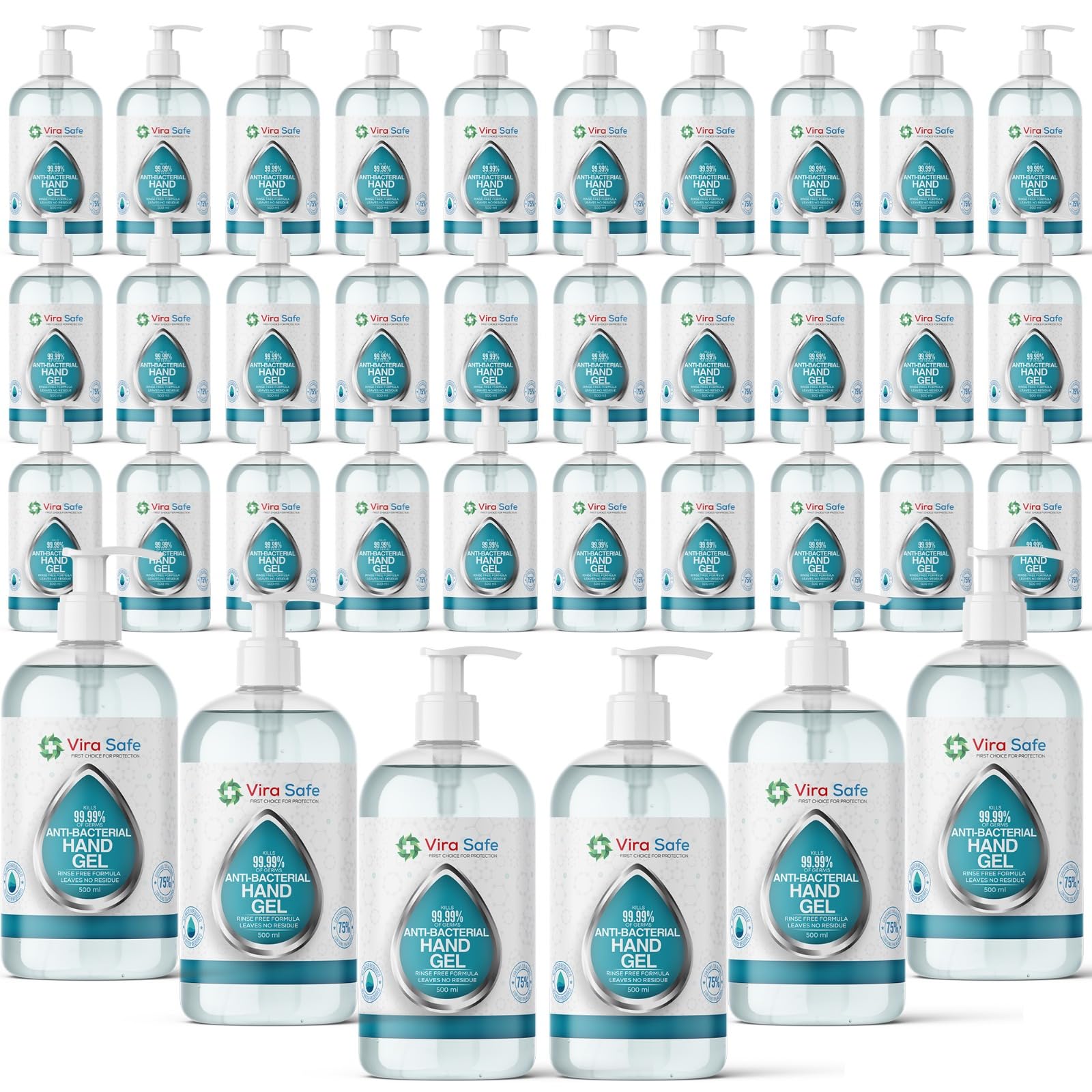 Sponsored Ad – 36 Bottles 500ml Alcohol Hand Sanitiser Vira Safe Gel 70% Antibacterial Aloe 500ml Germ Fighting Formula Kills 99% of Harmful Germs