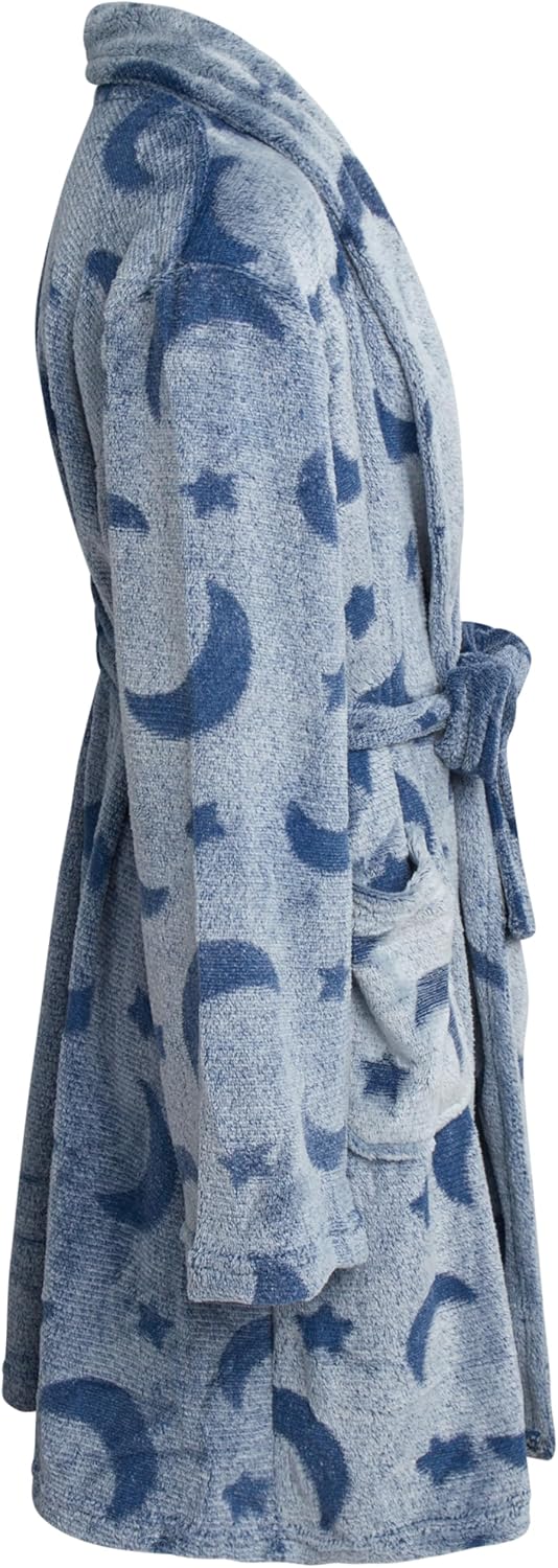 Rene Rofe Boys Robe - Fuzzy Plush Fleece Kids Robe - Collared Long Sleeve Boys Bath Robe with Pockets - Image 5