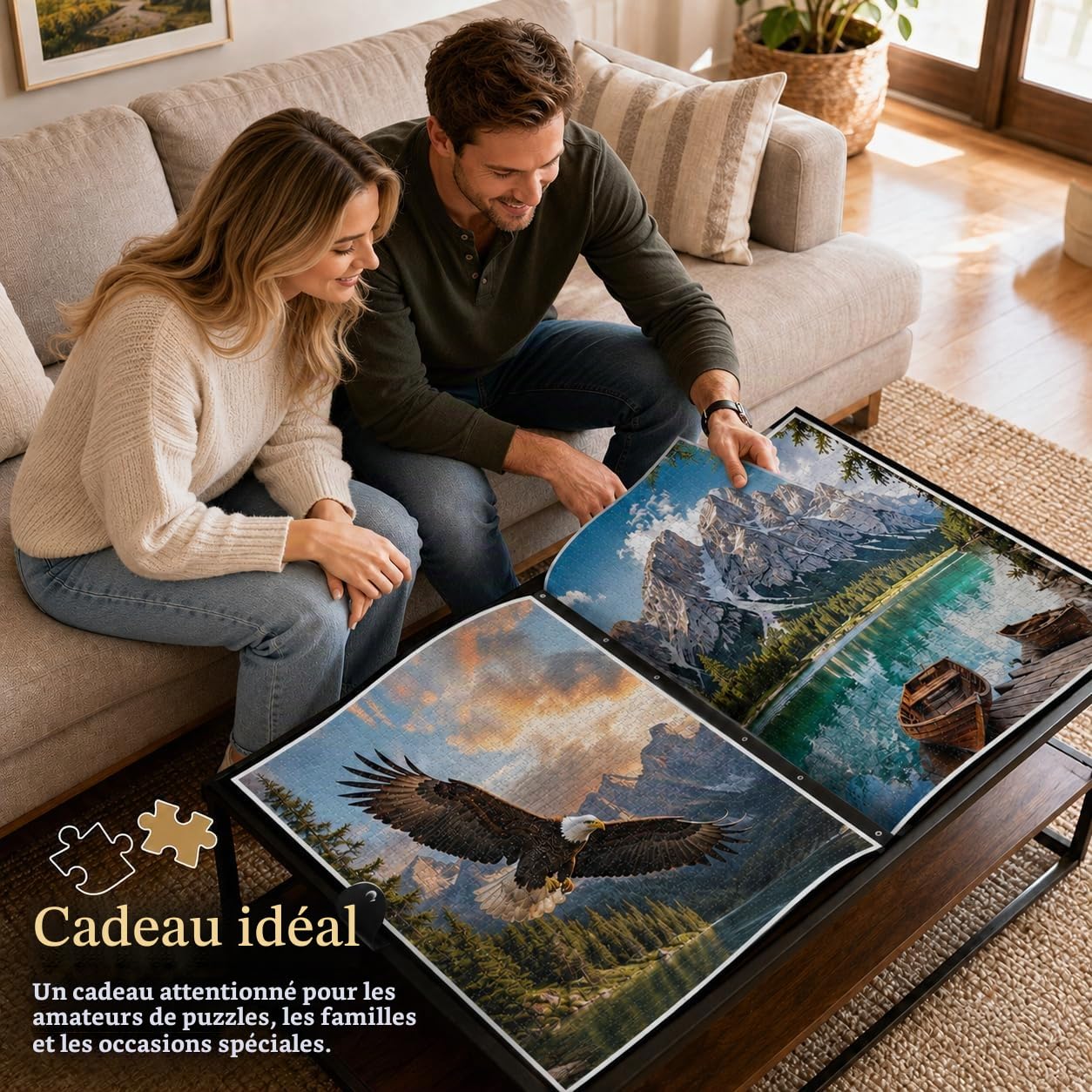 Rangement Puzzle, Classeur de Puzzles pour 1000 pièces, Organiseur Portable de Grande capacité, 26 Poches, Accessoire Puzzle, Protection Anti-poussière