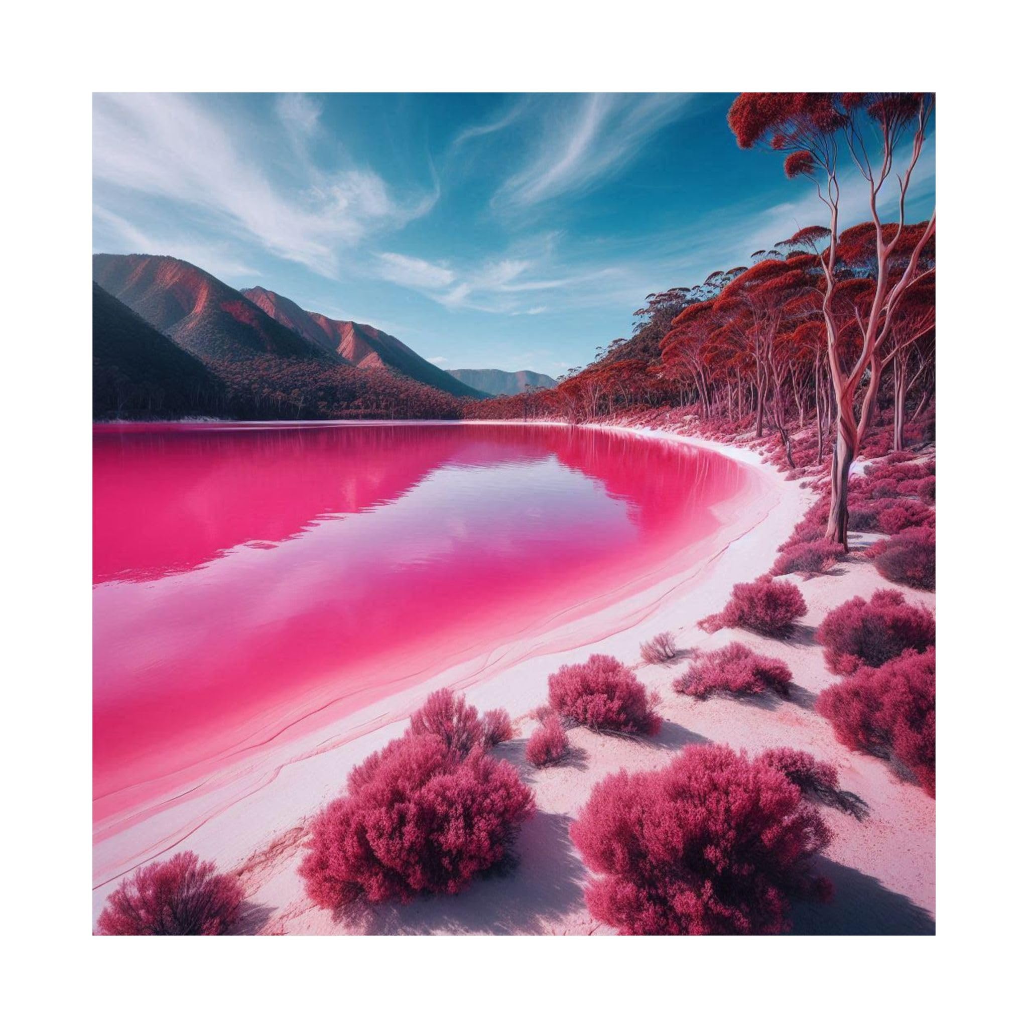 Lake Hillier, Australia – Bubblegum Pink Lake Matte Poster, 18 * 18 inch, Made in USA