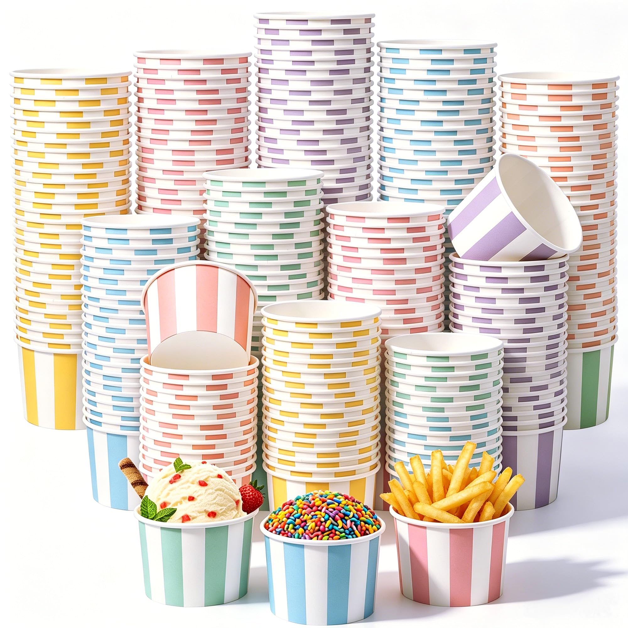 Gobelets jetables en papier par 300 pour dessert et soupe