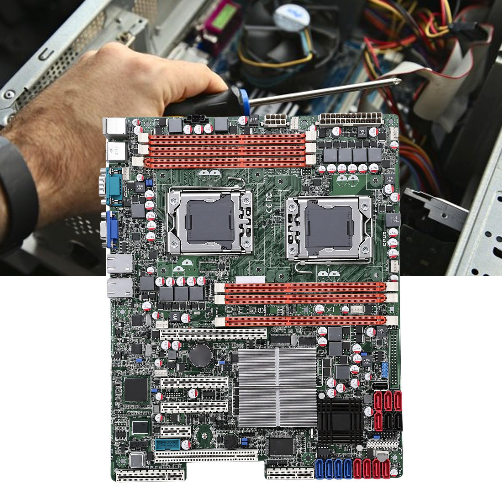Płyta Główna do Gier ATX, Dwa Gniazda LGA 1366 Obsługujące Procesory z Serii 5500, Trzykanałowa pamięć DDR3 24 GB, do Wirtualizacji Zarządzanie Bazami Danych Nauka
