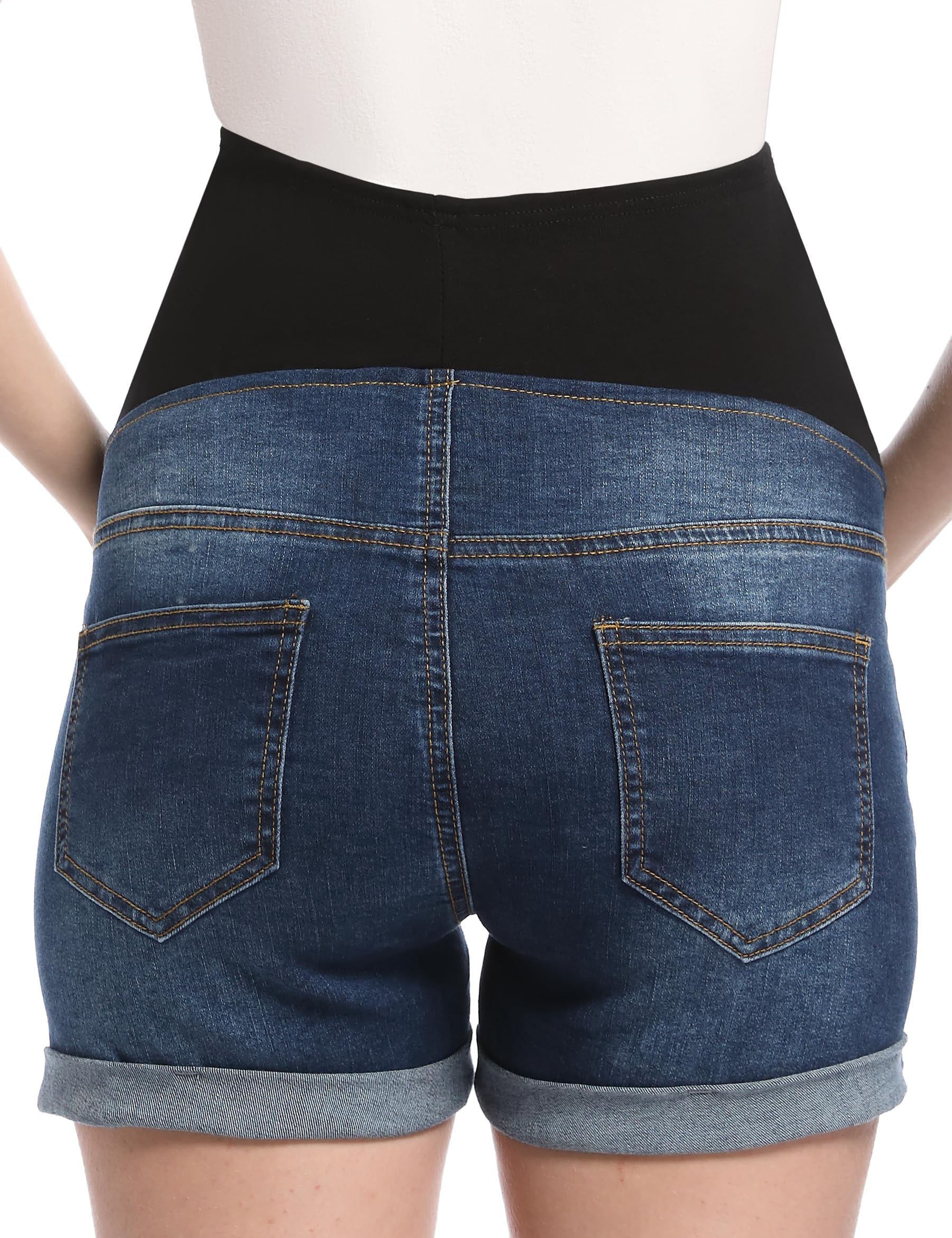 Pantalones Vaqueros Cortos De Maternidad Pantalones Cortos De Verano Elástica Jeans Shorts por Embarazadas