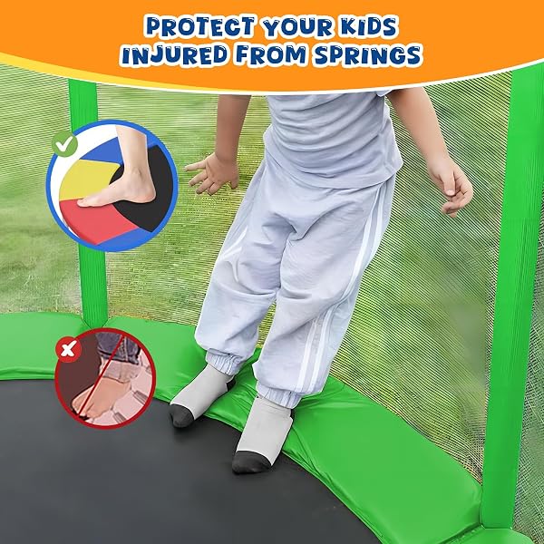 Coussin de Protection de Trampoline, Ø 244 305 366 427 cm, Coussin de SÉcuritÉ de Remplacement, RÉsistant aux Rayons UV Anti-dÉchirure Protection Bordure, Trampoline Couverture Rembourrage Multicolore - 2