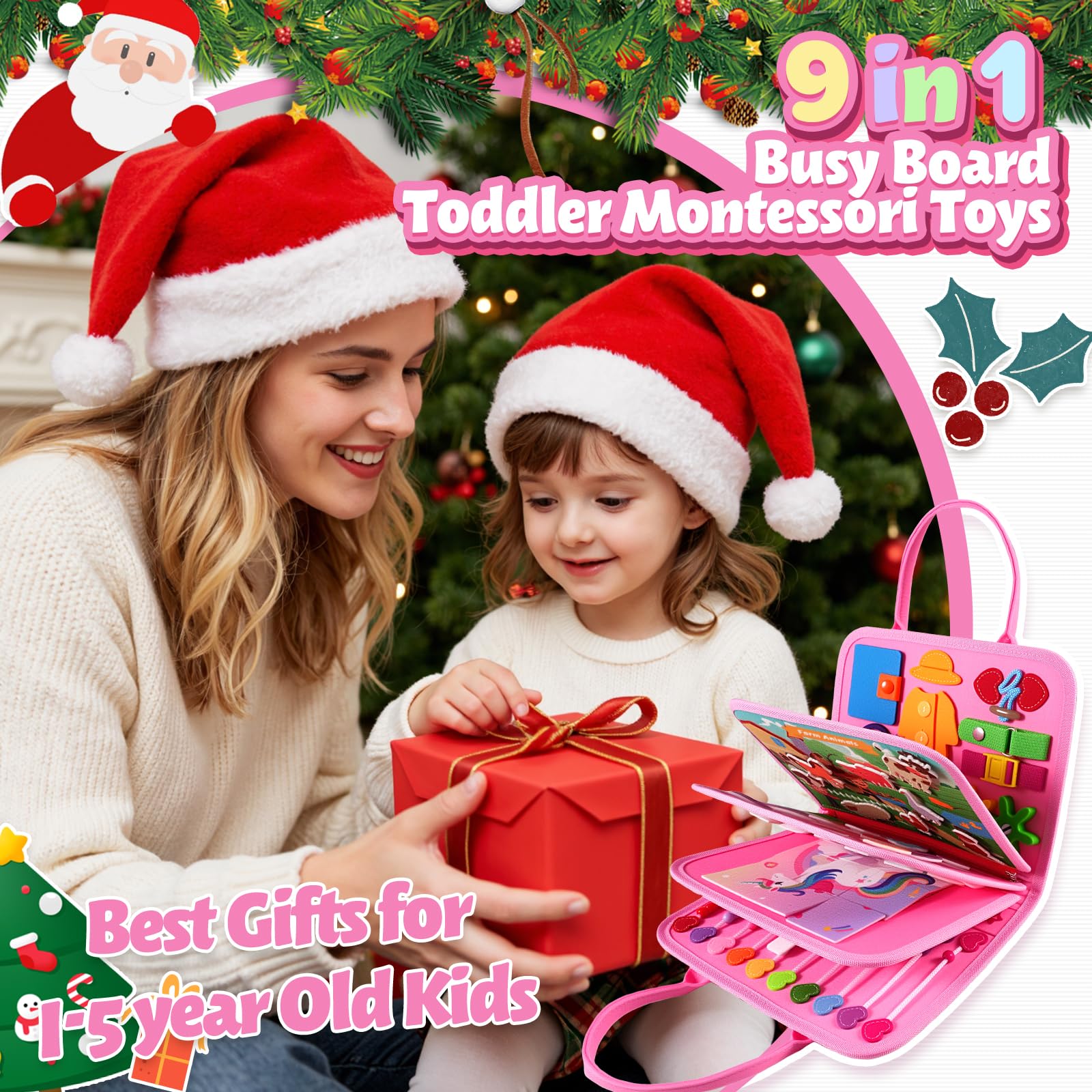 ZOOI Busy Board Montessori Toys for 1 2 3 Year Old, Busy Book for 1 2 3 4 Year Old - Image 2