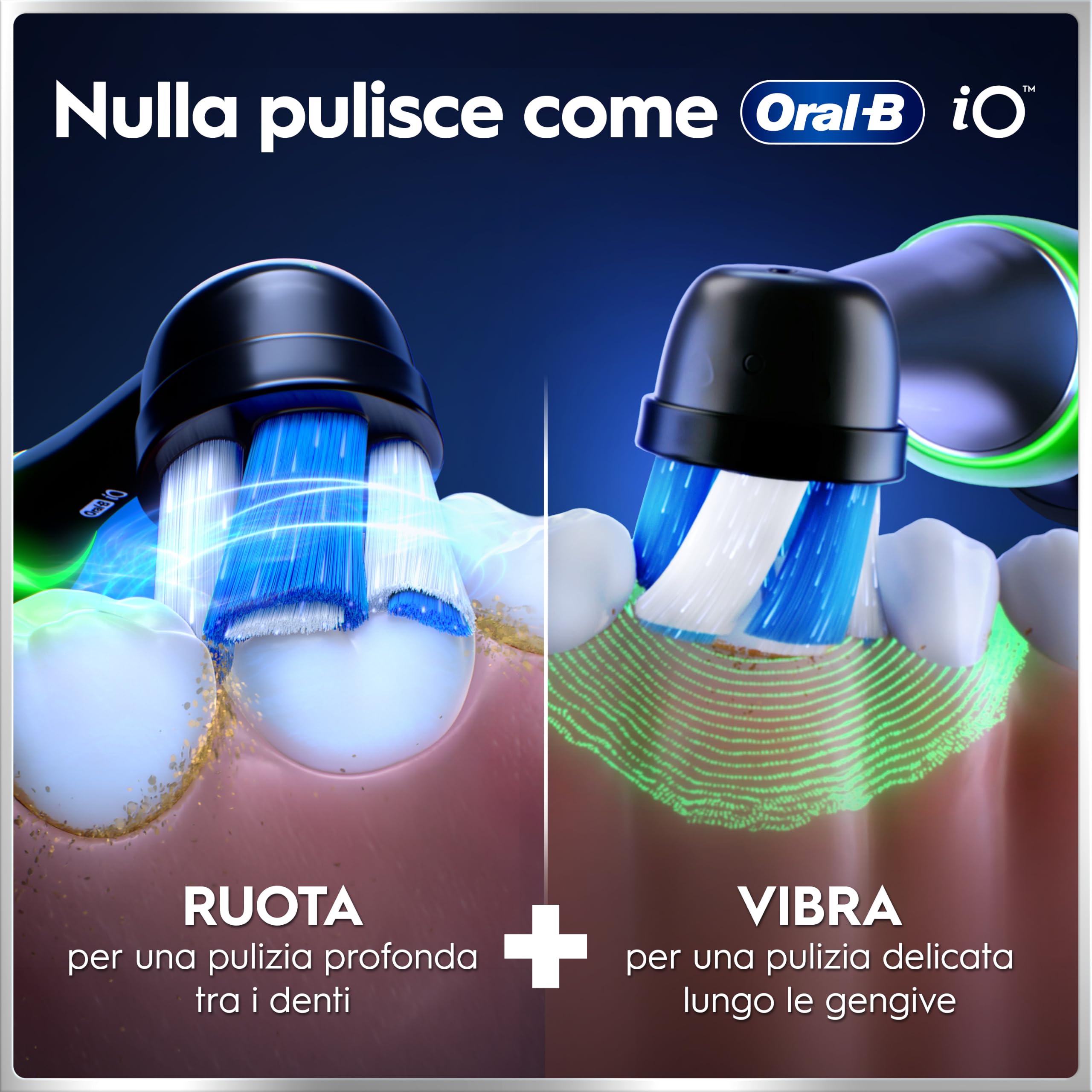 Oral-B iO 6 Spazzolino Elettrico, 3 Testine di Ricambio, Nero