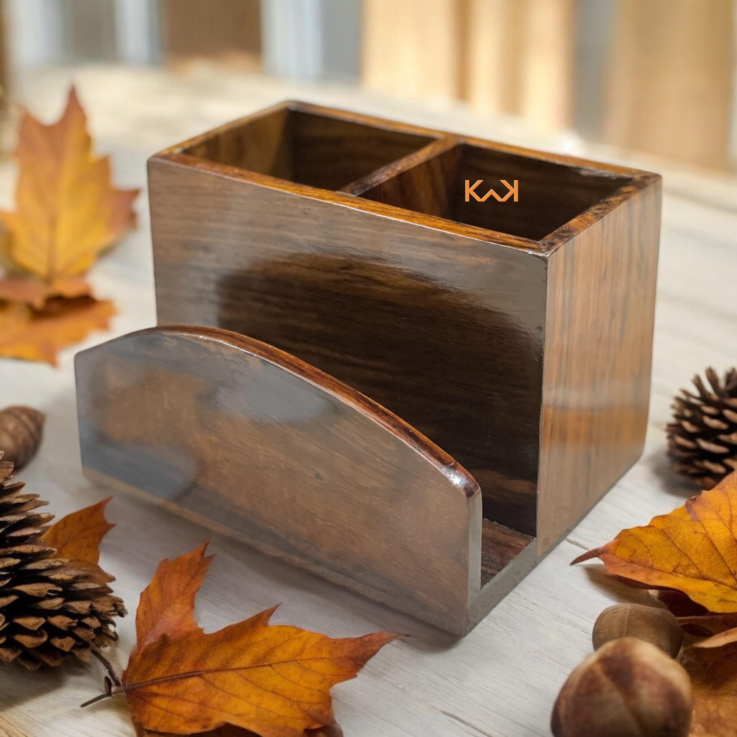Wooden Cutlery Holder - Elegant Dining Table Organizer -6
