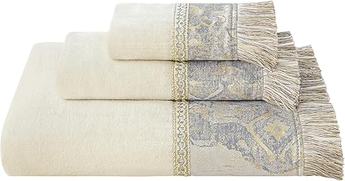 Loom and Mill Juego de toallas de baño de algodón de terciopelo de lujo, 3 piezas, 1 toalla de baño, 1 toalla de mano, 1 paño de lavado, juego de