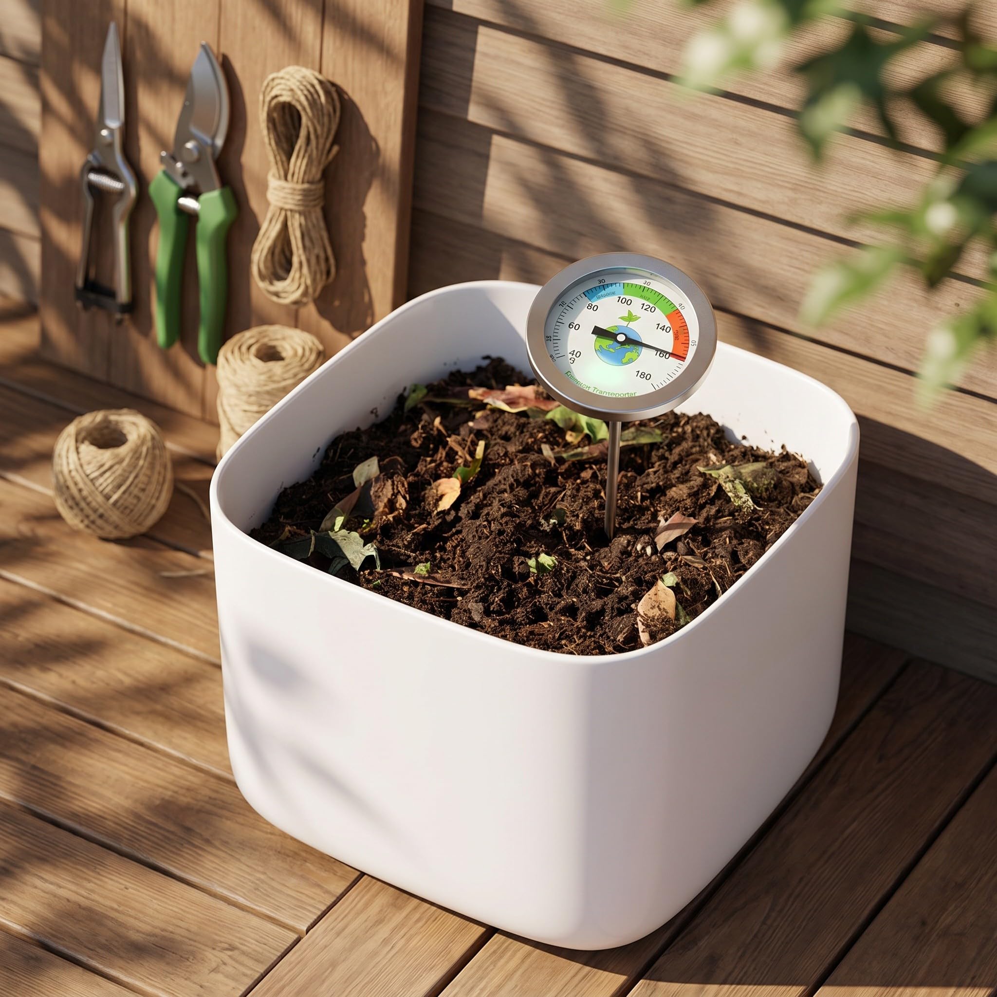 ibasenice Lot de 2 thermomètres à Compost à Longue Tige, sonde à Sol en