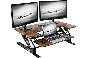 Rustic Vivo Standing Desk Converter with Adjustable Height