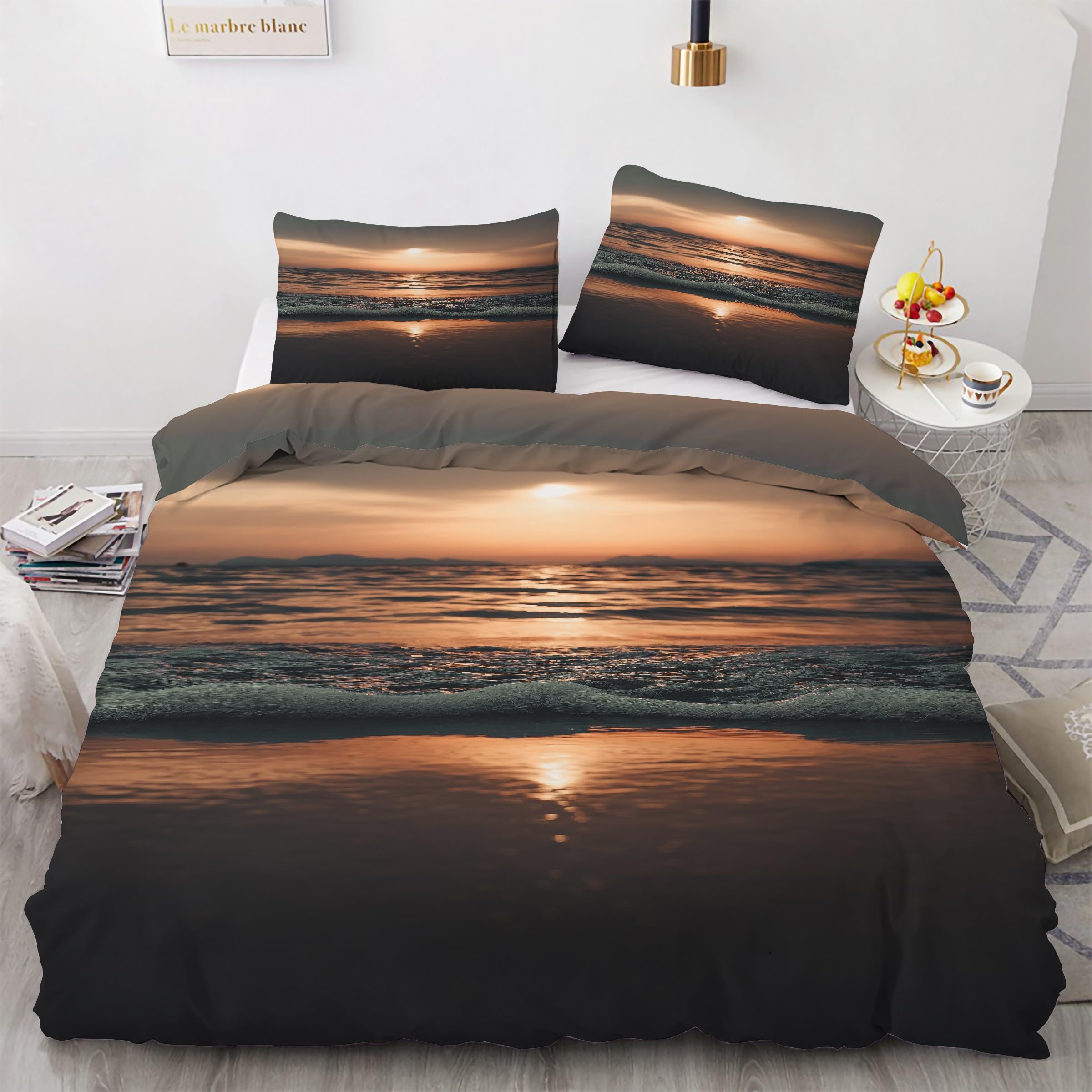 Housse de couette douce en microfibre parure de lit 90x190 zippée entretien facile