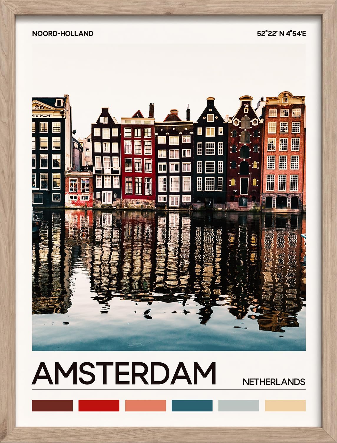 BOSKMS Amsterdam Netherlands Poster Wall Art Cityscape Art Print Living Room Decoration (30 x 40 cm, No Frame)