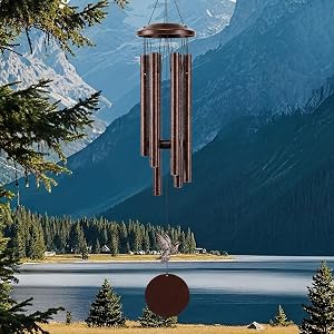 32 Inch Large Outdoor Wind Chimes, Deep Tone Copper Wind Chime for Outside, Soothing Melodic Sound, Decorative Wind Chimes for Garden, Patio, Yard, Memorial & Home Décor