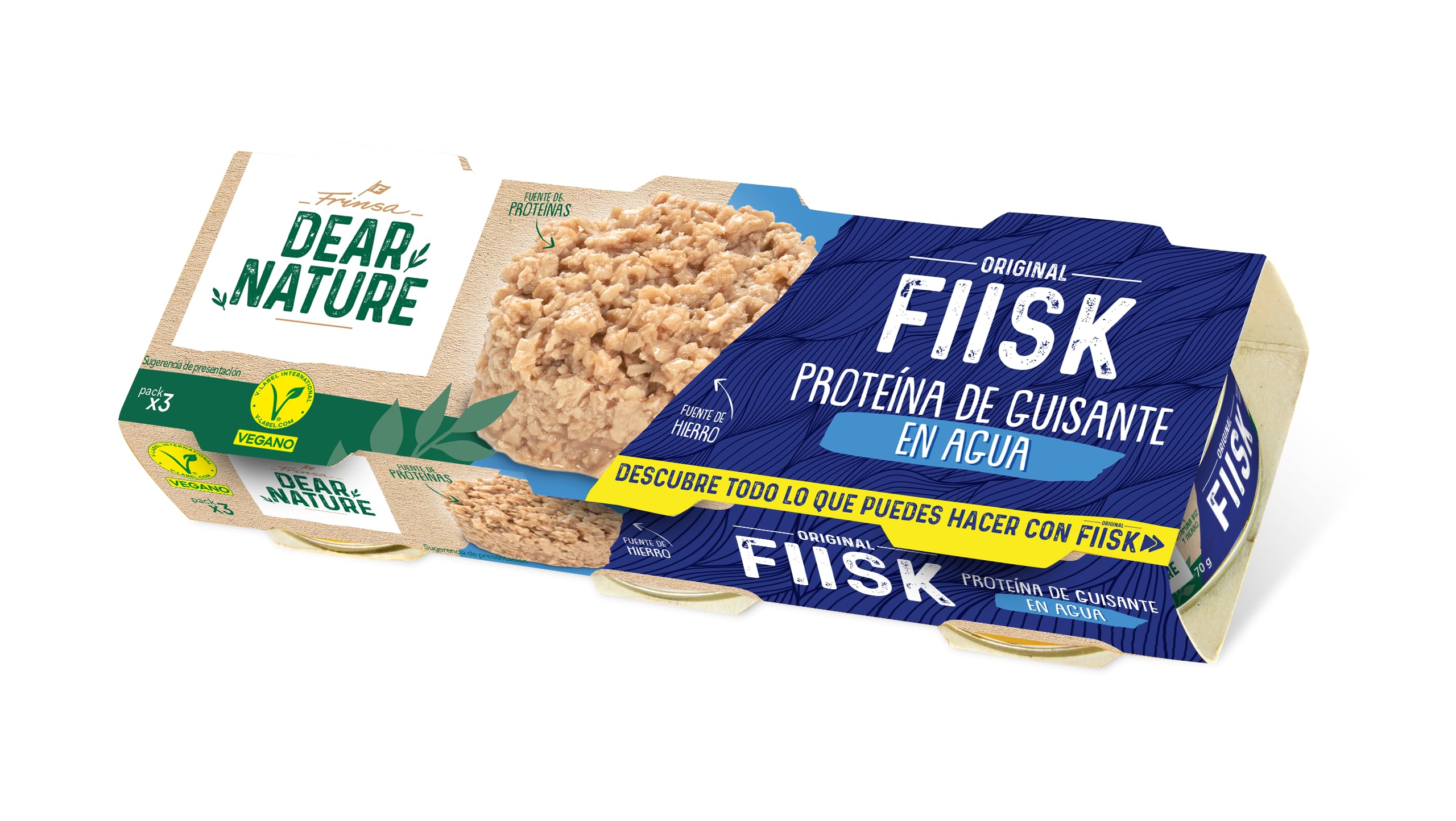 Dear Nature FIISK Natural Al agua 3x70g