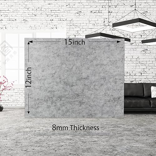 Miniatura 2 de Halyuhn Almohadillas de fieltro para muebles de 0.315 pulgadas de grosor (no adhesivas), almohadillas de fieltro gris de 15 x 12 pulgadas para