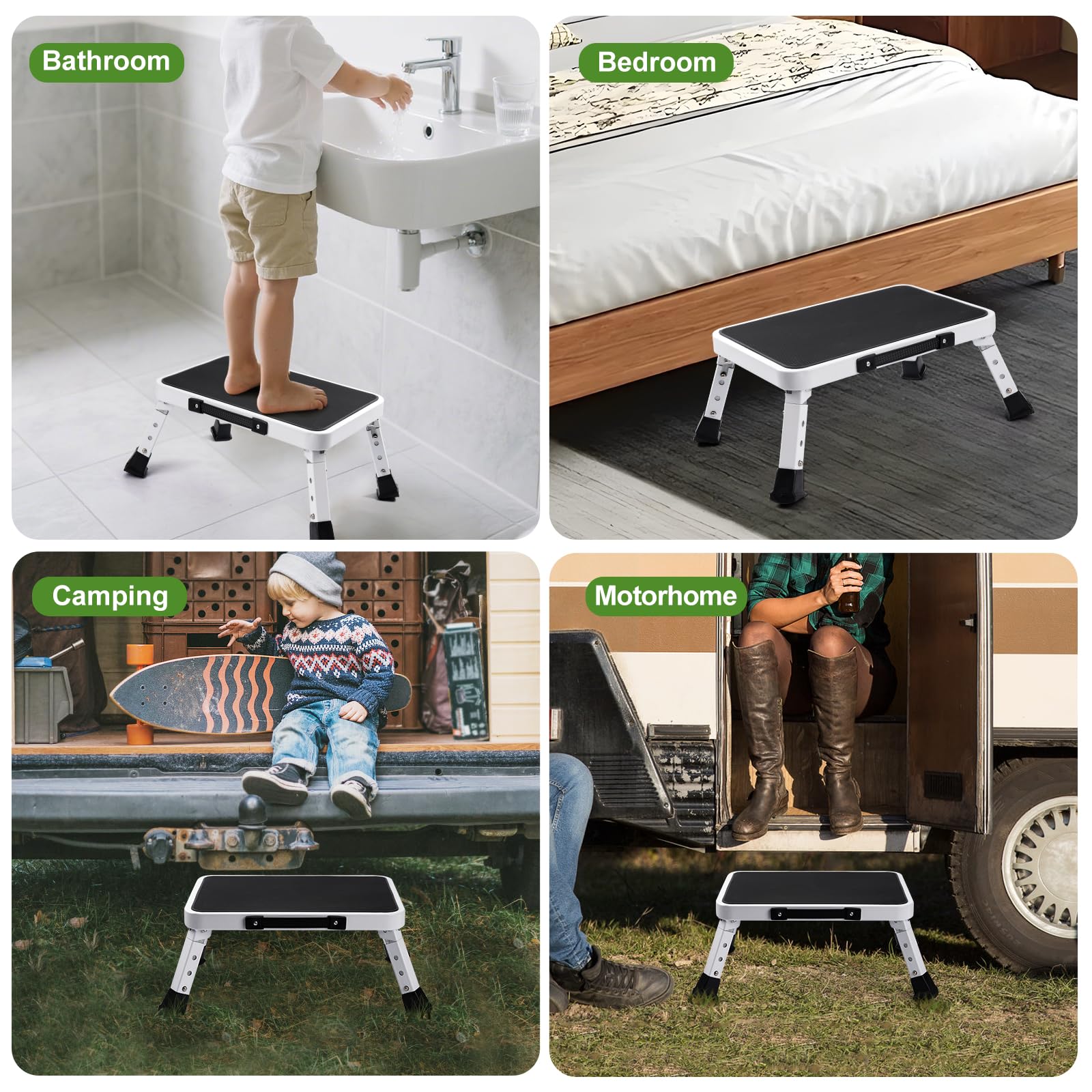 Taburete Plegable Portátil Cocina, Banco Plegable para Hogar y Oficina