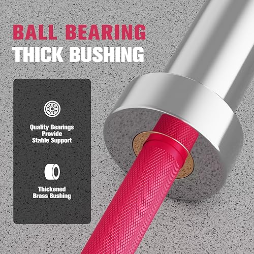 Miniatura 5 de RITFIT Barra olímpica de 7 pies para entrenamiento de fuerza y levantamiento de pesas, barra olímpica de 2 pulgadas para sentadillas, peso muerto,