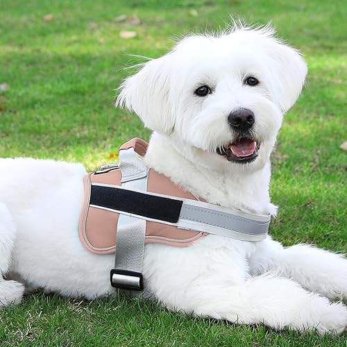 Miniatura 117 de Bolux - Arnés para perro, reflejante y transpirable, ajustable, con asa, para sacarlo a pasear, no más tirones ni asfixia (amarillo militar, talla L)