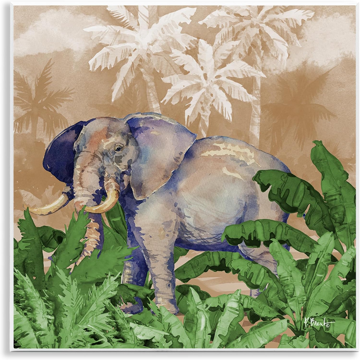 Stupell Industries Jungle Life Elephant Wall Plaque Art