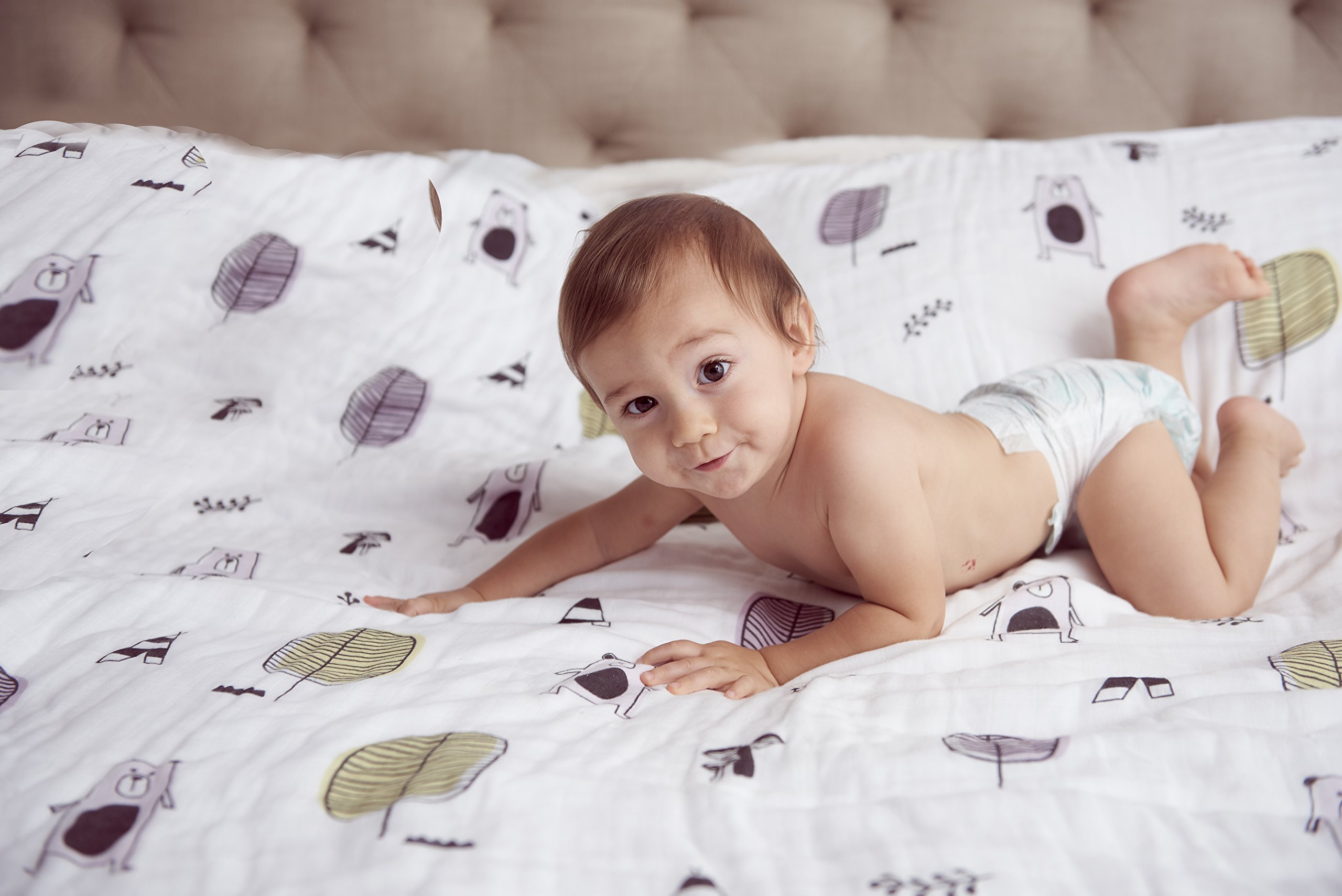 Clover & Sage Manta de muselina orgánica para bebé, 100% algodón hipoalergénico, mantas de cama – osos de abrazos
