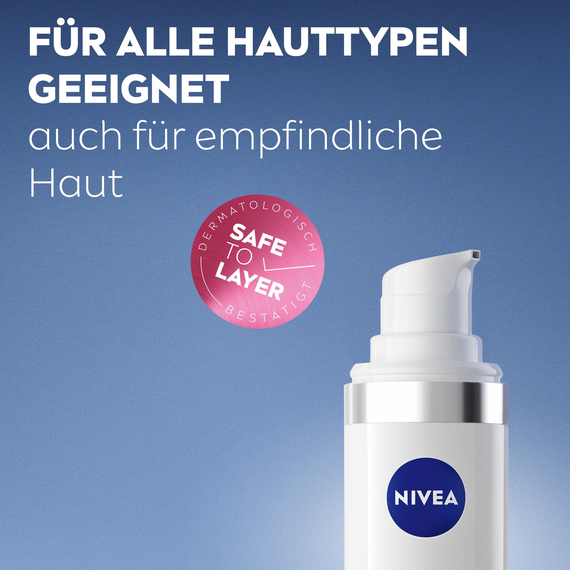 NIVEA Cellular Expert Filler Hyaluron-Serum mit LSF 50+, leichtes und schnell einziehendes Serum mit purem Hyaluron, Gesichtspflege für geglättete Falten, Tägliches UV Serum Fluid (30 ml)